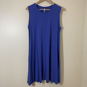 Lake Girl Dress Womens XL Cobalt Blue Swing Sleeveless Beach Cruise Casual